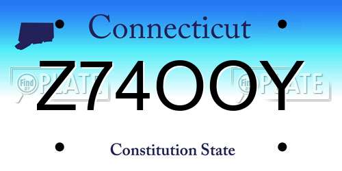Z74OOY Connecticut License Plate