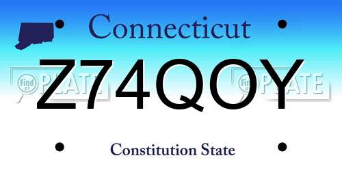 Z74QOY Connecticut License Plate