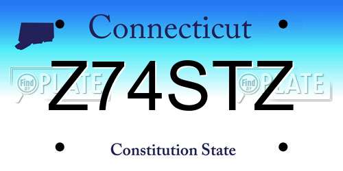 Z74STZ Connecticut License Plate
