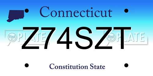 Z74SZT Connecticut License Plate