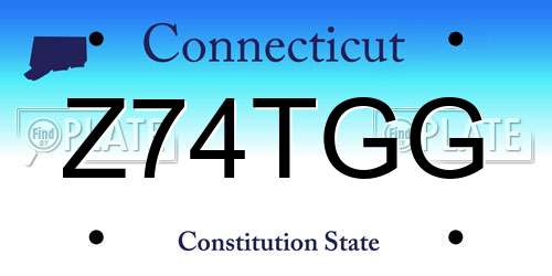 Z74TGG Connecticut License Plate