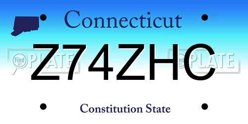 Z74ZHC Connecticut License Plate