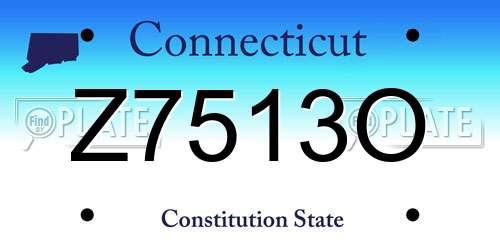 Z7513O Connecticut License Plate
