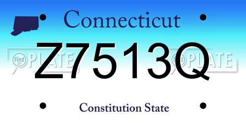 Z7513Q Connecticut License Plate