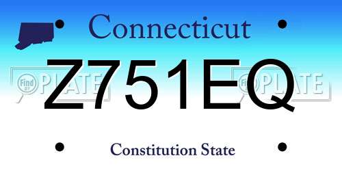 Z751EQ Connecticut License Plate