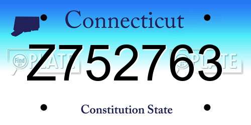Z752763 Connecticut License Plate