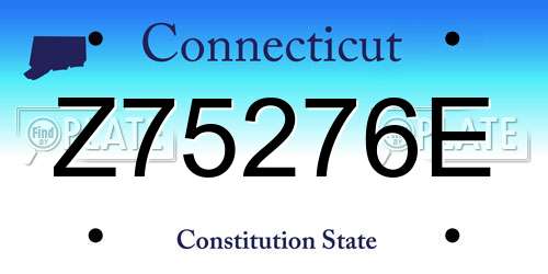 Z75276E Connecticut License Plate
