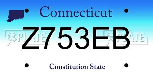 Z753EB Connecticut License Plate
