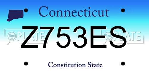 Z753ES Connecticut License Plate