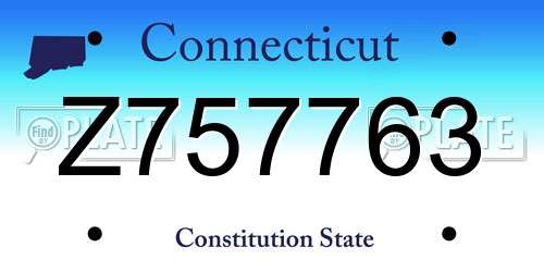 Z757763 Connecticut License Plate