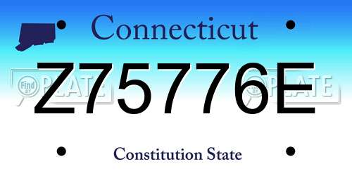 Z75776E Connecticut License Plate