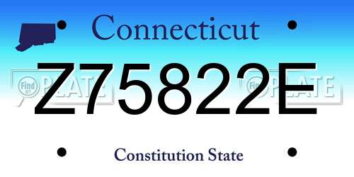 Z75822E Connecticut License Plate