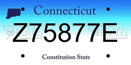 Z75877E Connecticut License Plate