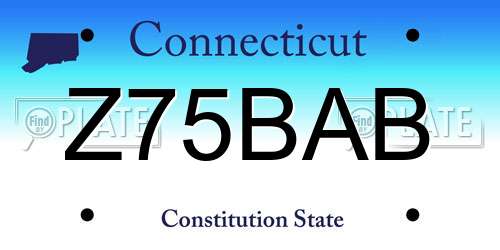 Z75BAB Connecticut License Plate