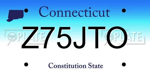 Z75JTO Connecticut License Plate