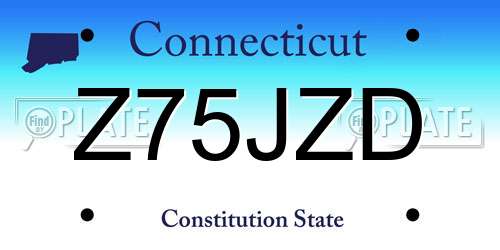 Z75JZD Connecticut License Plate