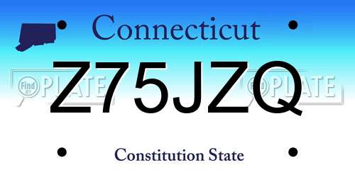 Z75JZQ Connecticut License Plate