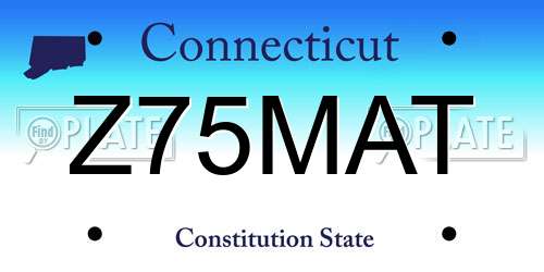 Z75MAT Connecticut License Plate
