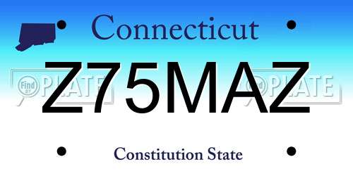 Z75MAZ Connecticut License Plate