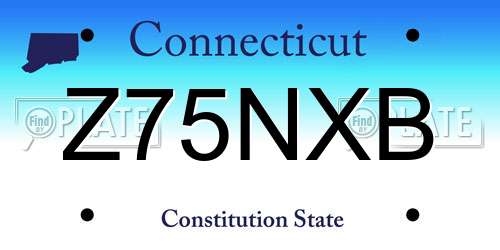 Z75NXB Connecticut License Plate