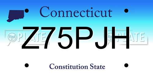 Z75PJH Connecticut License Plate