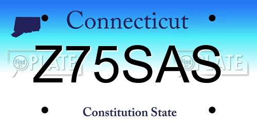 Z75SAS Connecticut License Plate