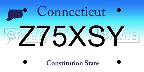 Z75XSY Connecticut License Plate