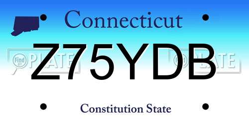 Z75YDB Connecticut License Plate