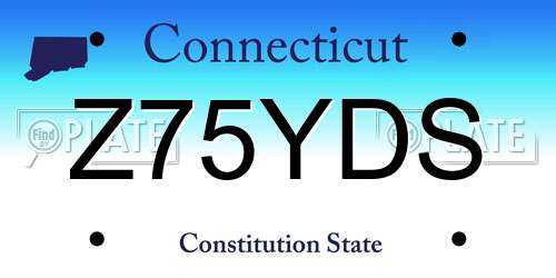 Z75YDS Connecticut License Plate