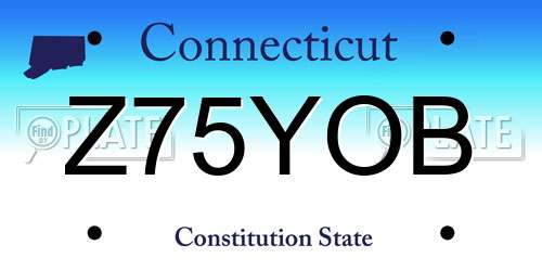 Z75YOB Connecticut License Plate