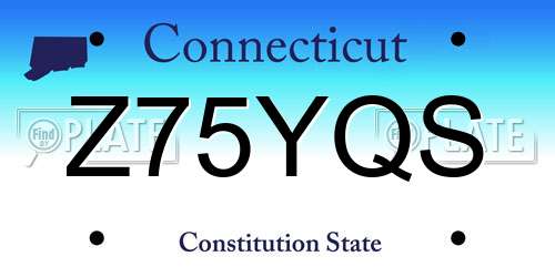 Z75YQS Connecticut License Plate