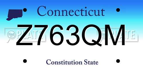 Z763QM Connecticut License Plate