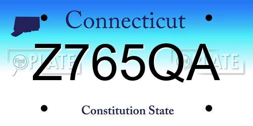 Z765QA Connecticut License Plate