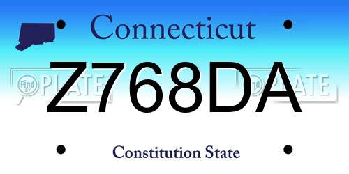 Z768DA Connecticut License Plate