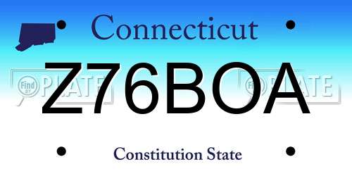 Z76BOA Connecticut License Plate
