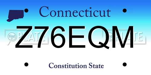 Z76EQM Connecticut License Plate