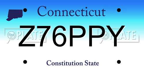 Z76PPY Connecticut License Plate