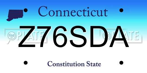 Z76SDA Connecticut License Plate