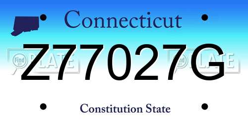 Z77027G Connecticut License Plate