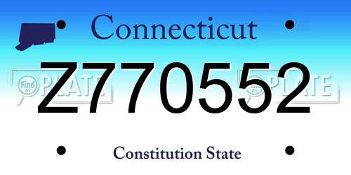 Z770552 Connecticut License Plate