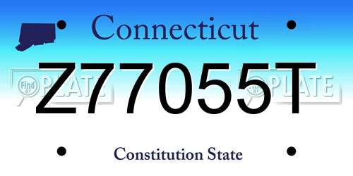 Z77055T Connecticut License Plate