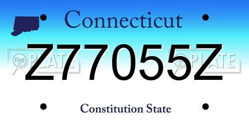 Z77055Z Connecticut License Plate