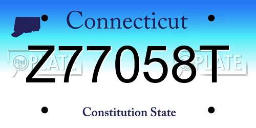 Z77058T Connecticut License Plate