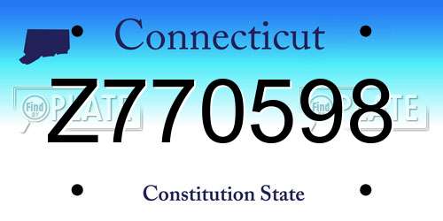 Z770598 Connecticut License Plate