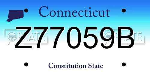 Z77059B Connecticut License Plate