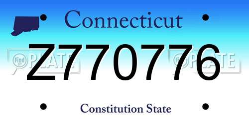 Z770776 Connecticut License Plate