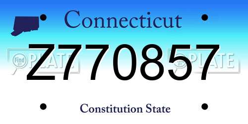 Z770857 Connecticut License Plate