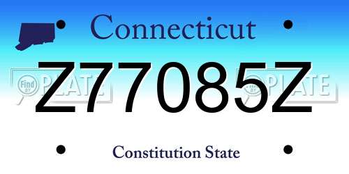 Z77085Z Connecticut License Plate