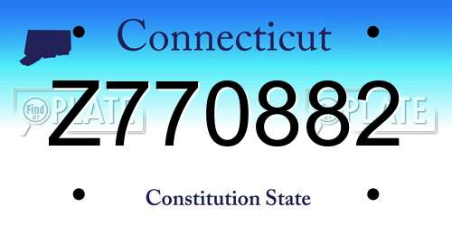 Z770882 Connecticut License Plate
