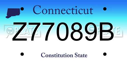 Z77089B Connecticut License Plate